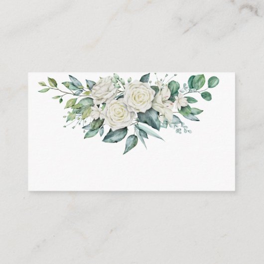 Grijze eucalyptuswitte roses RSVP Informatiekaartje (Achterkant)