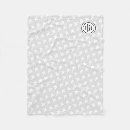 Grijze F-35 Jet Patterned Custom Squadron Patch Fleece Deken (Voorkant)