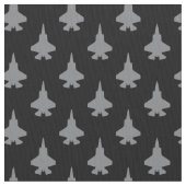 Grijze F-35 Lightning 2 Fighter Jet Pattern op zwa Stof (Close Up)