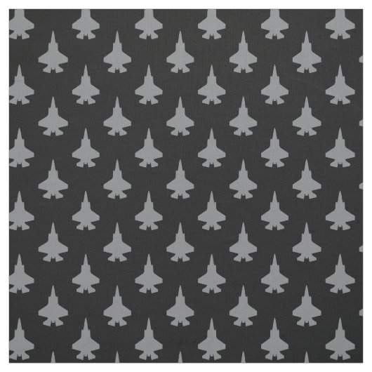 Grijze F-35 Lightning 2 Fighter Jet Pattern op zwa Stof (Swatch)
