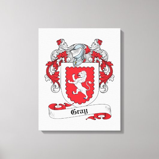 Grijze Familie Crest Canvas Afdruk (Voorkant)