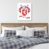 Grijze Familie Crest Canvas Afdruk (Insitu (Slaapkamer))