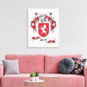 Grijze Familie Crest Canvas Afdruk (Insitu (Woonkamer))