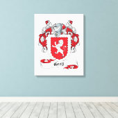 Grijze Familie Crest Canvas Afdruk (Insitu (Houten vloer))