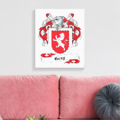 Grijze Familie Crest Canvas Afdruk (Insitu (Woonkamer))