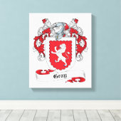 Grijze Familie Crest Canvas Afdruk (Insitu (Houten vloer))