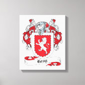 Grijze Familie Crest Canvas Afdruk (Voorkant)