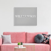Grijze familienaam Monogram teken Canvas Afdruk (Insitu (Woonkamer))