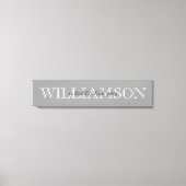 Grijze familienaam Monogram teken Canvas Afdruk (Voorkant)