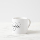 Grijze Fancy Calligrafie Schrift Monogram Espresso Kop (Voorkant rechts)
