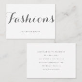 Grijze Fancy lettertypeminimiet Visitekaartje (Voorkant / Achterkant)