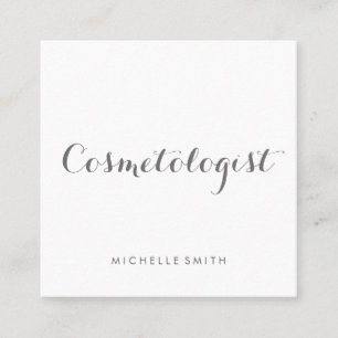 Grijze Fantasie Lettertype Minimalist Vierkante Visitekaartje