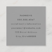 Grijze Fantasie Lettertype Minimalist Vierkante Visitekaartje (Achterkant)