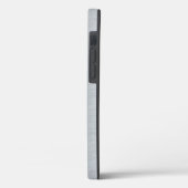 Grijze faux aluminium zwarte kant Case-Mate iPhone case (Achterkant / Links)