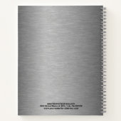 Grijze faux geborsteld staal textuur notitieboek (Achterkant)