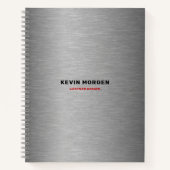 Grijze faux geborsteld staal textuur notitieboek (Voorkant)
