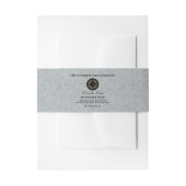 Grijze Faux geweven papier stijl zeep buik band Uitnodigingen Wikkel (Voorkant Voorbeeld)