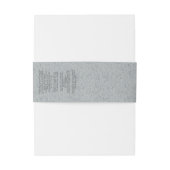 Grijze Faux geweven papier stijl zeep buik band Uitnodigingen Wikkel (Achterkant Voorbeeld)
