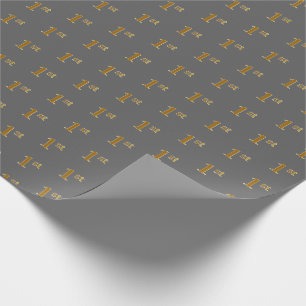 Grijze, Faux Gold 1st (eerste) Event Wrapping Pape Cadeaupapier