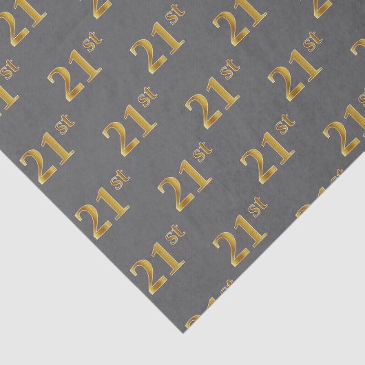 Grijze, Faux Gold 21ste (21ste) gebeurtenis Tissuepapier (Detail)