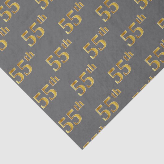 Grijze, Faux Gold 55e (vijftig) gebeurtenis Tissuepapier (Detail)