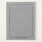 Grijze faux linnen textuur planner (Achterkant)
