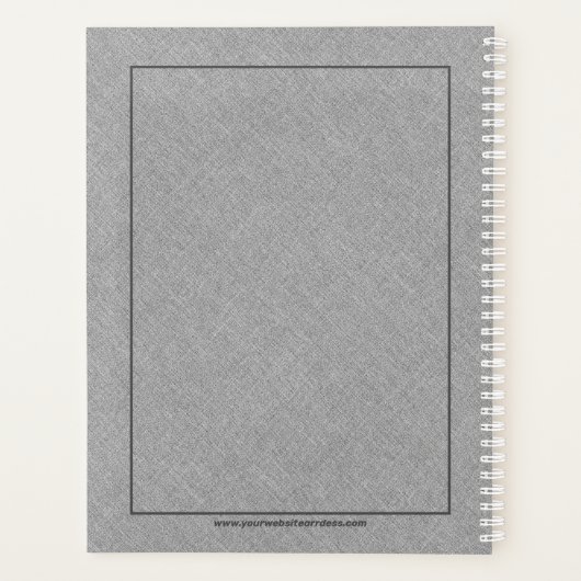 Grijze faux linnen textuur planner (Achterkant)