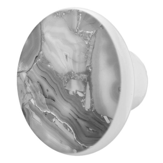 Grijze faux Marmer Stone Ceramic Pull Keramische Knop (Rechts)