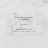 Grijze Faux Marmer Zilveren Aderen Visitekaartje (Achterkant)