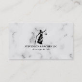 Grijze Faux Marmer Zilveren Aderen Visitekaartje (Voorkant)