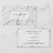 Grijze Faux Marmer Zilveren Aderen Visitekaartje (Voorkant / Achterkant)