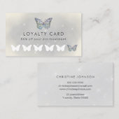 " grijze faux sparkle butterfly " - kaart visitekaartje (Voorkant / Achterkant)