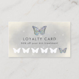 " grijze faux sparkle butterfly " - kaart visitekaartje