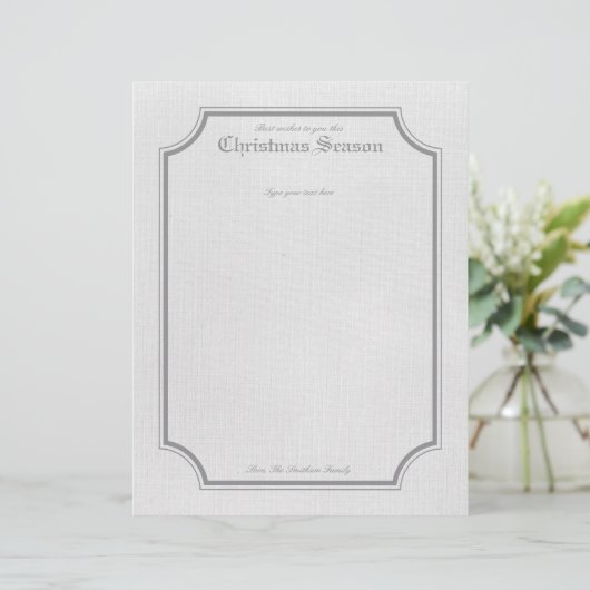 Grijze  feestdag / kerstbrief Briefpapier (Staand voorkant)
