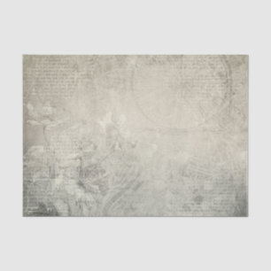 Grijze Fiets Bloemen  Distressed Antiek Tissuepapier