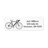 grijze fiets op wit etiket (Voorkant)