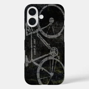 grijze fiets op zwart iPhone 16 hoesje