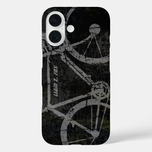 grijze fiets op zwart Case-Mate iPhone case (Achterkant)