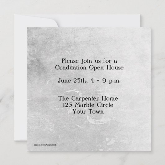 Grijze film Strip Grunge Fotokaart Uitnodiging (Achterkant)