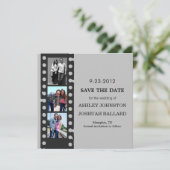 Grijze filmstrips opslaan Datum invullen Save The Date (Staand voorkant)