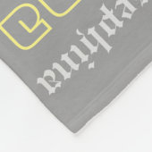 Grijze flenderen Naam Collage Lavender Geel Fleece Deken (Hoek)