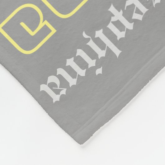 Grijze flenderen Naam Collage Lavender Geel Fleece Deken (Hoek)