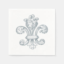 Grijze Fleur de Lis op witte achtergrond papier se Servet