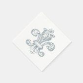 Grijze Fleur de Lis op witte achtergrond papier se Servet (Hoek)