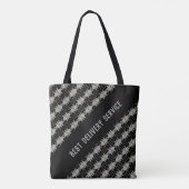 Grijze Floral Designer Pattered Tote Bag (Achterkant)