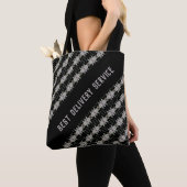 Grijze Floral Designer Pattered Tote Bag (Dichtbij)