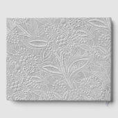 Grijze Floral reliëf look gepersonaliseerde wervel Gastenboek (Achterkant)