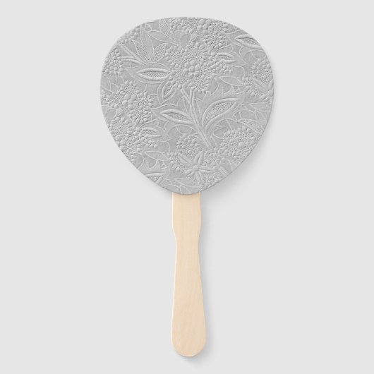 Grijze Floral reliëf look Handwaaier (Voorkant)