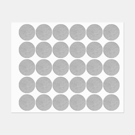 Grijze Floral reliëf look Labels (Vel)