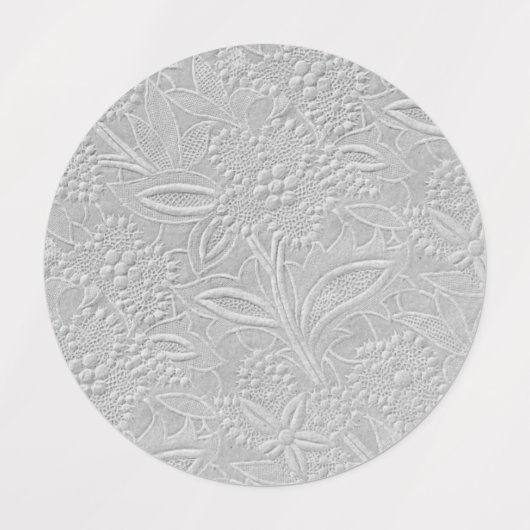 Grijze Floral reliëf look Labels (Design 1)